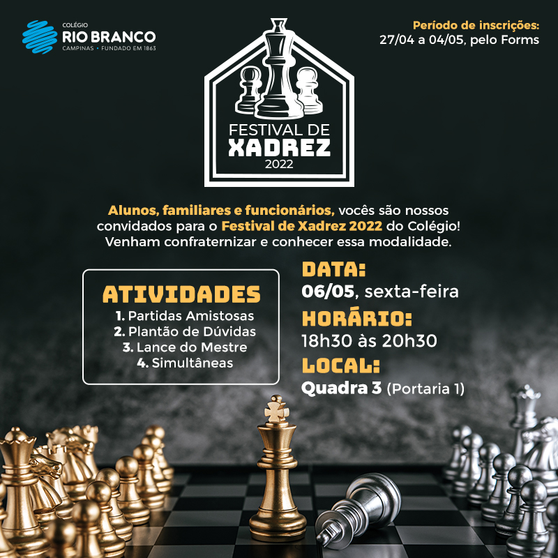 Torneio de xadrez acontece neste Carnaval no Rio de Janeiro